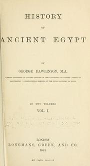 Front cover of A History of Ancient Egypt by George Rawlinson