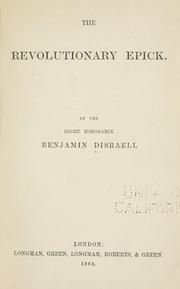 Front cover of The revolutionary epick by Benjamin Disraeli