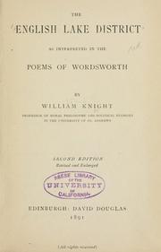 Front cover of The English lake district as interpreted in the poems of Wordsworth by William Angus Knight