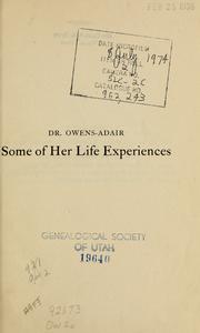 Front cover of Dr. Owens-Adair by Bethenia Owens-Adair