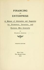 Front cover of Financing an enterprise by Hugh Ronald Conyngton