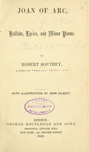 Front cover of Joan of Arc, ballads, lyrics, and minor poems by Robert Southey