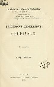 Cover of Grobianus by Friedrich Dedekind