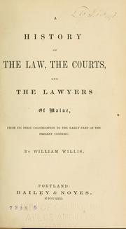 Front cover of A history of the law by Willis, William