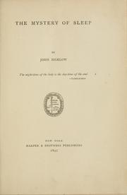 Front cover of The mystery of sleep by Bigelow, John