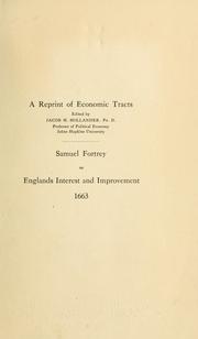 Front cover of Samuel Fortrey on Englands interest and improvement, 1663 by Samuel Fortrey