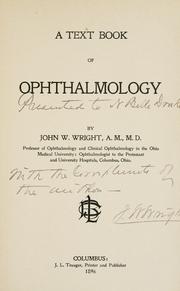 Front cover of A text book of ophthalmology by Wright, John Westley