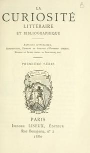 Front cover of La Curiosité littéraire et bibliographique by Unknown