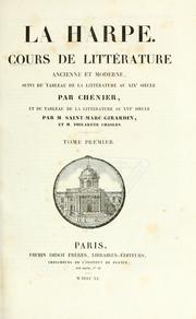 Cover of Cours de littérature ancienne et moderne by Jean-François de La Harpe