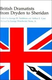Front cover of British dramatists from Dryden to Sheridan by George Henry Nettleton