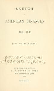 Front cover of Sketch of American finances. 1789-1835 by John Watts Kearny