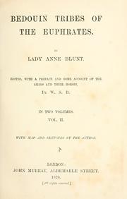 Cover of Bedouin tribes of the Euphrates by Blunt, Anne Lady