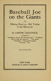 Front cover of Baseball Joe on the Giants by Lester Chadwick