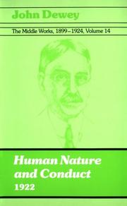 Front cover of The Middle Works of John Dewey, Volume 14, 1899 - 1924 by John Dewey