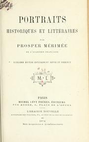 Front cover of Portraits historiques et littéraires by Prosper Mérimée
