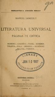Cover of Literatura universal by Manuel Sanguily