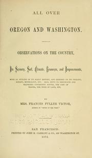 Front cover of All over Oregon and Washington by Frances Fuller Victor