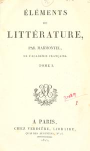 Cover of Eléments de littérature by Jean François Marmontel