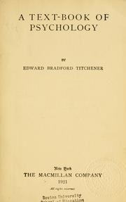 Cover of A text-book of psychology by Edward Bradford Titchener