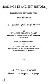 Front cover of Readings in ancient history by William Stearns Davis