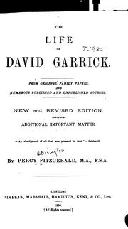 Front cover of The life of David Garrick by Percy Fitzgerald