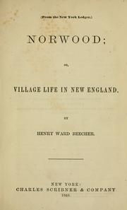 Front cover of Norwood, or, Village life in New England by Henry Ward Beecher