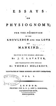 Cover of Physiognomische Fragmente zur Beförderung der Menschenkenntnis und Menschenliebe by Johann Caspar Lavater