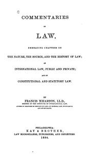 Front cover of Commentaries on law by Francis Wharton