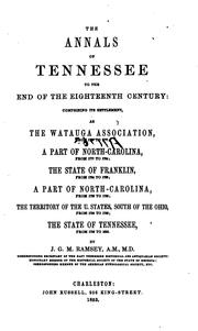 Front cover of The annals of Tennessee to the end of the eighteenth century by J. G. M. Ramsey