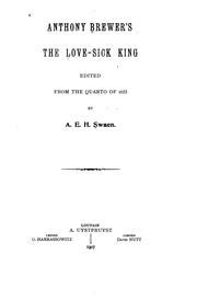 Front cover of Anthony Brewer's The love-sick king by Anthony Brewer