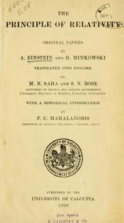 Cover of The principle of relativity by Albert Einstein
