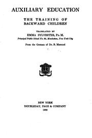 Front cover of Auxiliary education by Bruno Maennel