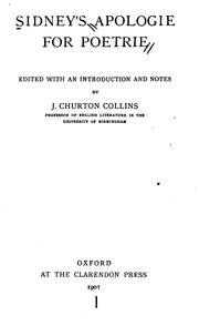 Front cover of Sidney's Apologie for poetrie by Sir Philip Sidney