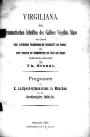 Cover of Virgiliana by Thomas Stangl