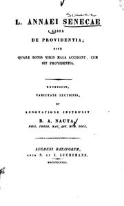 Cover of De providentia by Seneca the Younger