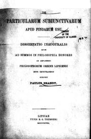 Front cover of De particularum subiunctivarum apud Pindarum usu by Hans Licht