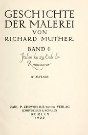Cover of Geschichte der Malerei by Richard Muther