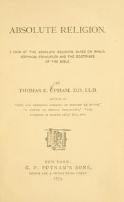 Cover of Absolute religion by Thomas Cogswell Upham