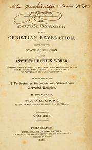 Front cover of The advantage and necessity of the Christian revelation by John Leland