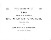 Cover of The centennial by John C. Garrett