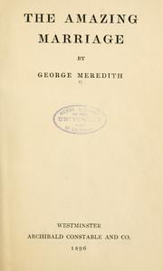 Front cover of The amazing marriage by George Meredith
