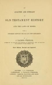 Cover of An analysis and summary of Old Testament history and the laws of Moses by James Talboys Wheeler