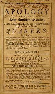Cover of Theologiae verè Christianae apologia by Robert Barclay