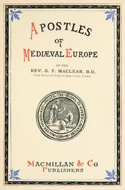 Cover of Apostles of mediaeval Europe by G. F. Maclear