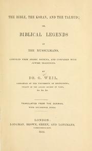 Front cover of The Bible, the Koran, and the Talmud by Gustav Weil