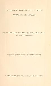 Front cover of A brief history of the Indian peoples by William Wilson Hunter