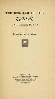 Front cover of The burglar of the zodiac by William Rose Benét