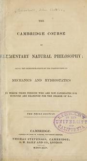 Front cover of The Cambridge course of elementary natural philosophy by John Charles Snowball