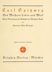 Cover of Carl Spitzweg by Hermann Uhde-Bernays