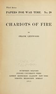 Front cover of Chariots of fire by Frank Lenwood